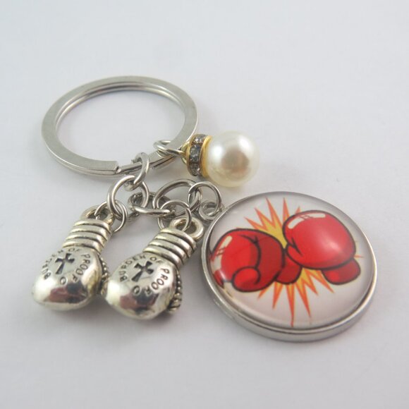Boxing Glove Keychain Boxing Keychain Purse Accessory Boxing Sports Key Ring - Picture 2 of 4